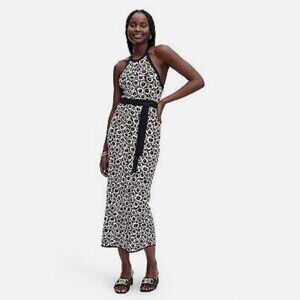 Women's Halter Tie Neck Neutral Poppy Sweaterknit Midi Dress DVF x Targe…